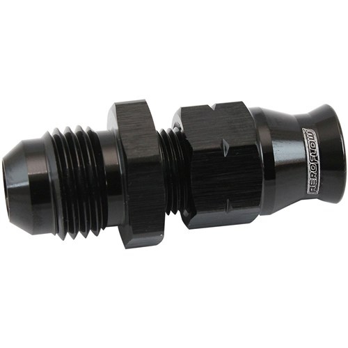 Aeroflow - AF108-06-04BLK | Tube to Male AN Adapter 1/4" to -6AN Black Finish. Suits Aeroflow, Moroso & Russell Tubing