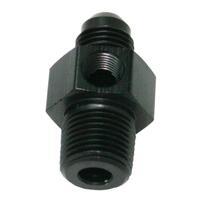 Aeroflow - AF139-06-08BLK | Male NPT to Adapter3/8" to -6AN with1/8" PortBlackFinish