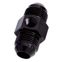Aeroflow - AF141-04BLK | Straight Male to Male with1/8" Port -4AN  Black Finish