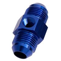 Aeroflow - AF141-06 | Straight Male Flare Unionwith 1/8" Port -6AN  Blue Finish
