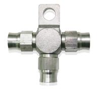 Aeroflow - AF328-03 | Stainless Steel Tee Blockwith Mount Tab -3AN-3AN Ends all Sides