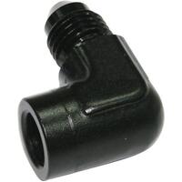 Aeroflow - AF373-03BLK | 90° Female NPT to MaleAN Adapter 1/8" to -3ANBlack Finish