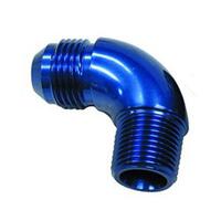Aeroflow - AF522-06-06 | 90° NPT to AN FullFlow Adapter 3/8" to-6ANBlue Finish