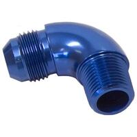 Aeroflow - AF522-10-06 | 90° NPT to AN FullFlow Adapter 3/8" to-10ANBlue Finish