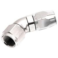 Aeroflow - AF552-06S | 550 Series CutterOne-Piece Full Flow Swivel45° Hose End -6ANSilver Finish. Suits100 & 450 Series Hose