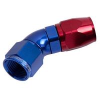 Aeroflow - AF552-12 | 550 Series CutterOne-Piece Full Flow Swivel45° Hose End -12ANBlue/Red Finish. Suits100 & 450 Series Hose