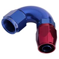 Aeroflow - AF554-10 | 550 Series CutterOne-Piece Full Flow Swivel120° Hose End -10ANBlue/Red Finish. Suits100 & 450 Series Hose