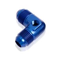 Aeroflow - AF821-08P | 90° Male Flare Unionwith 1/8" Port -8ANBlue Finish