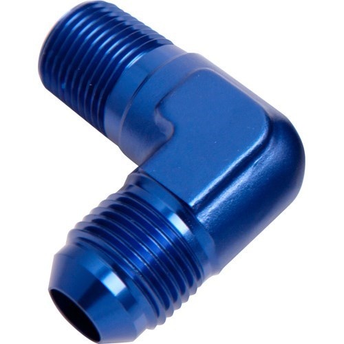 Aeroflow - AF822-06 | 90° NPT to Male FlareAdapter 1/8" to -6ANBlue Finish