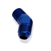 Aeroflow - AF823-10-12 | 45° NPT to Male FlareAdapter 3/4" to -10AN Blue Finish