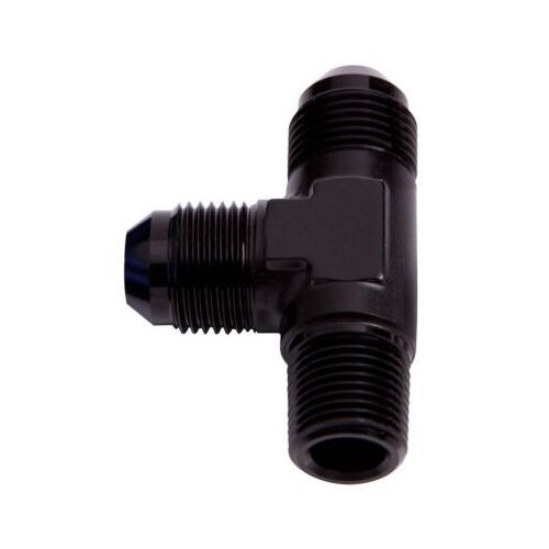 Aeroflow - AF826-06BLK | Tee with NPT On Run1/4" to -6ANBlack Finish