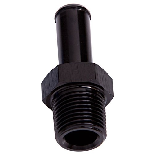 Aeroflow - AF841-06-10BLK | Male NPT to Barb Straight Adapter 3/8" to 5/8" 
