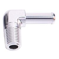 Aeroflow - AF842-04S | Male NPT to Barb 90°Adapter 1/8" to1/4"SilverFinish