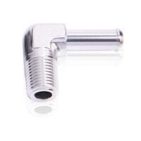 Aeroflow - AF842-05S | Male NPT to Barb 90°Adapter 1/8" to5/16"SilverFinish