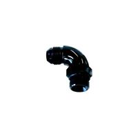 Aeroflow - AF903-06-08BLK | 90° ORB to MaleAN Full Flow Adapter -6 to -8 Black Finish
