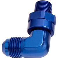 Aeroflow - AF922-03-02 | 90° NPT Swivel to MaleAN Flare Adapter 1/8" to-3ANBlue Finish