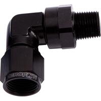 Aeroflow - AF923-08-08BLK | 90° Male NPT to FemaleAN Adapter 1/2" to -8ANBlack Finish