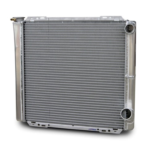 AFCO - 80100NDP | Aluminum Double Pass Radiator - 19" x 22" - Inlet 1-1/2" Right, Outlet 1-3/4" Right