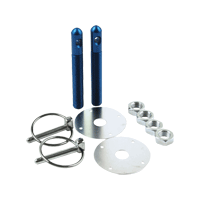 ALLSTAR - ALL18502 | Aluminium Hood Pin Kit 1/2" Pins and 1/4" Clips - Anodised Blue