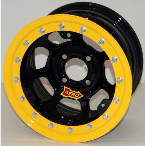 Aero - ARW33-174520 |  33 Series Beadlock Rolled Wheel - Black - 13" x 7" - 2" Back Spacing - 4 x 4.50" Bolt Circle - 13 lbs.