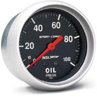Autometer - 3421 | Auto Meter 0-100 PSI Sport-Comp Oil Pressure Gauge - 2-5/8"