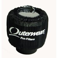 Outerwears - 10-1018-01 | 3" Shielded Crank Breather Pre-Filter witho Top - Black