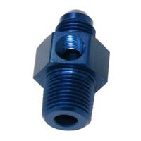 Aeroflow - AF139-06-04 | Male NPT to Adapter1/4" to -6AN with1/8" PortBlueFinish