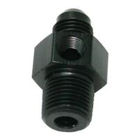 Aeroflow - AF139-06-04BLK | Male NPT to Adapter1/4" to -6AN with1/8" PortBlackFinish