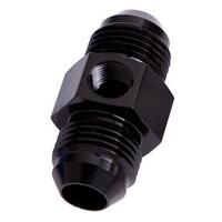 Aeroflow - AF141-10BLK |      Straight Male to Male with1/8" Port -10AN   Black Finish