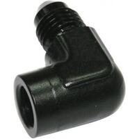 Aeroflow - AF373-04BLK | 90° Female NPT to MaleAN Adapter 1/8" to -4ANBlack Finish