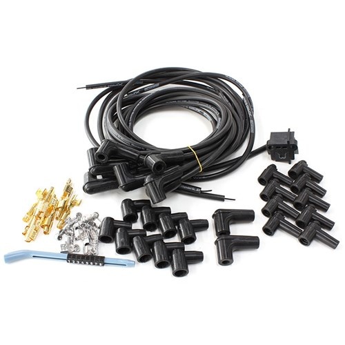 Aeroflow AF4030-31233 | Xpro Universal 8.5mm V8 Ignition Lead Set with 90° Spark Plug Boots - Black