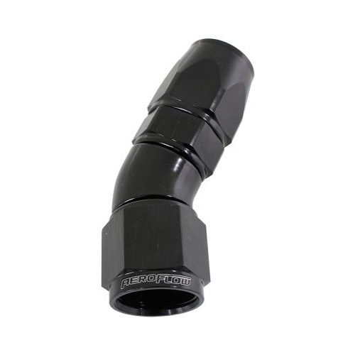 Aeroflow - AF577-08DBLK | 570 Series PTFE 30° Hose End -8AN Black Finish. Suits 200 & 250 Series Hose