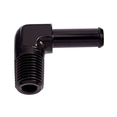 Aeroflow - AF842-08-08BLK | Male NPT to Barb 90° Adapter 1/2" to 1/2" Black Finish