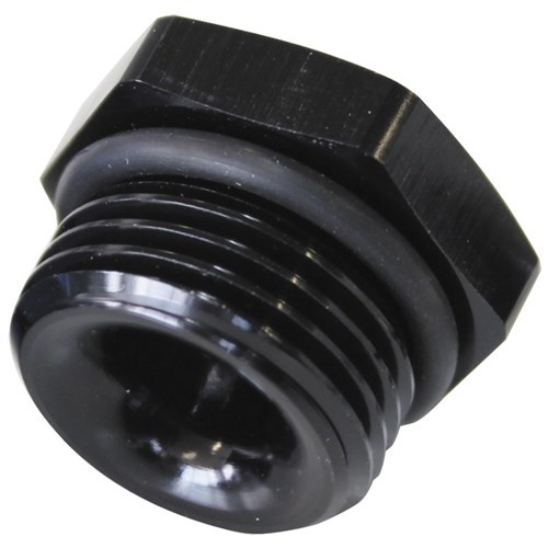 Aeroflow - AF912-P12-02BLK | ORB Port Reducer -12ORB to 1/8" Black Finish.