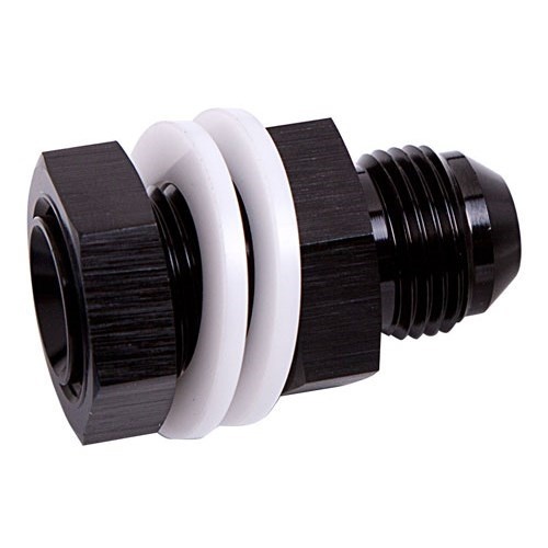 Aeroflow - AF921-12BLK | Fuel Cell Bulkhead -12AN Black Finish