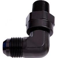 Aeroflow - AF922-06-02BLK | 90° NPT Swivel to MaleAN Flare Adapter 1/8" to-6ANBlack Finish