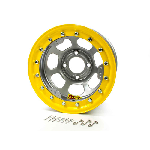 Aero - ARW33-074520 |  33 Series Beadlock Rolled Wheel - Silver - 13" x 7" - 2" Back Spacing - 4 x 4.50" Bolt Circle - 13 lbs.