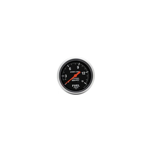 Autometer - 3411 | Auto Meter 1-15 PSI Sport-Comp Fuel Pressure Gauge - 2-5/8"