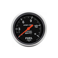 Autometer - 3411 | Auto Meter 1-15 PSI Sport-Comp Fuel Pressure Gauge - 2-5/8"
