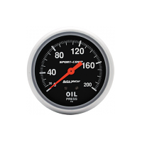 Autometer - 3422 | Auto Meter Sport-Comp 2-5/8" Oil Pressure Gauge - 0-200 PSI