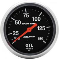 Autometer - 3423 | Auto Meter 0-150 PSI Sport-Comp Oil Pressure Gauge - 2-5/8"