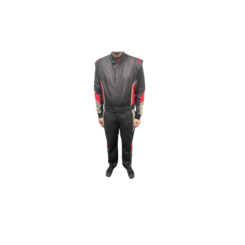 DRW - Dominator Race Wear - DRW SFI 3.3/5 - 2 Layer Suit Black & Red & Grey