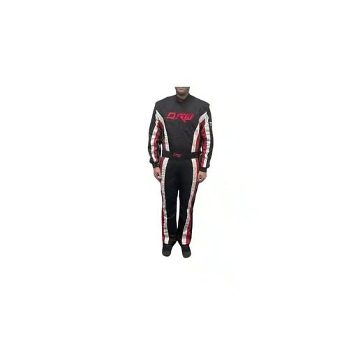 Dominator Race Wear - Black, Red, White 2 Layer SFI 3.2A/5 Race Suit [MED]