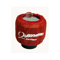 Outerwears - 10-1018-03 | 3" Shielded Crank Breather Pre-Filter witho Top - Red